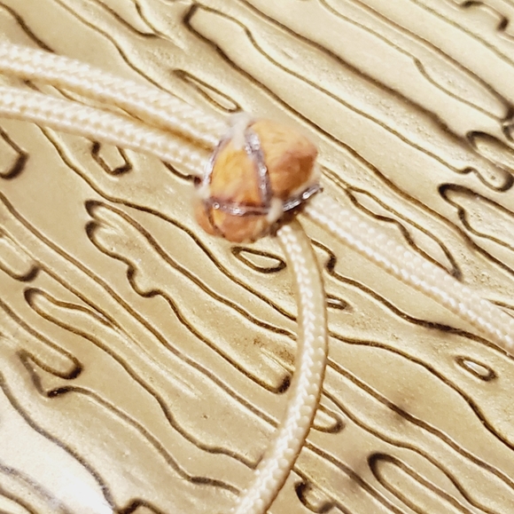 Vintage Asian peridot crystal flower adjustable silk tassel necklace flower 60's - Picture 8 of 16